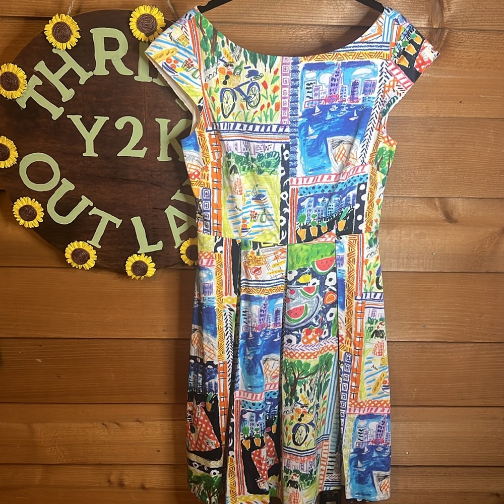 NWT Kate Spade Mariella Picnic Pleat Midi Dress European Summer Watermelon Bike - Picture 4 of 8